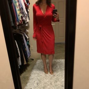 Ann Taylor red wrap dress